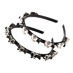 Mode Schmetterling Geflochten Haar Hoop Haarband Strass Doppel Pony Clip Zubehör Stirnband J7W9 Für Frauen Hea Haar von LQQDREX