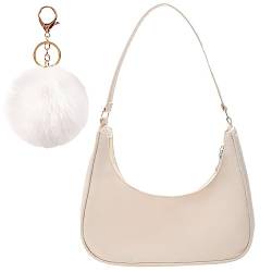 LQSCJS Umhängetasche Damen Handtasche, Umhängetasche Tasche, y2k Shoulder Bag, 90er Jahre Umhängetasche Damen, Handtasche Vintage für Frauen Dating Reisen Party Einkaufe (Beige-4) von LQSCJS