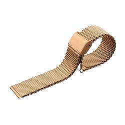 LQXHZ Feinmaschiges Uhrenarmband Edelstahl Milanese Strap Mesh Armband 1.0 Drahtschnalle Uhrenzubehör 18mm 20mm 22mm 24mm (Color : Gold, Size : 20mm) von LQXHZ