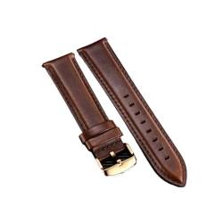 LQXHZ Schnellverschlussbänder Männer Frauen Armbänder Echtes Lederarmband 18 Mm 20 Mm 22 Mm Business-Uhrenarmband Kompatibel Mit DW-Uhrenzubehör (Color : Dark brown (gold), Size : 18mm) von LQXHZ