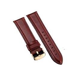 LQXHZ Schnellverschlussbänder Männer Frauen Armbänder Echtes Lederarmband 18 Mm 20 Mm 22 Mm Business-Uhrenarmband Kompatibel Mit DW-Uhrenzubehör (Color : Red (gold), Size : 18mm) von LQXHZ