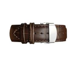 LQXHZ Uhrenarmband aus echtem Leder, 22 mm, 23 mm, 24 mm, gebogenes Ende, kompatibel mit Tissot T035, Schmetterlingsschnalle aus Stahl, Armband aus Kalbsleder, 22mm silver clasp, Achat von LQXHZ