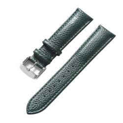 LQXHZ Uhrenarmband aus echtem Leder, Litschi-Muster, weiches Lederband, Dornschließe, Grau / Aprikose / Violett, 17 mm, Achat von LQXHZ