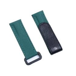 LQXHZ Verstellbares Armband Aus Nylongewebe Und Leder, 20 Mm Bis 21 Mm, Kompatibel Mit Rolex-Armband (Color : Green, Size : 21mm) von LQXHZ
