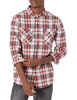 LRG Herren Break Away Flannel Hemd mit Button-Down-Kragen, Burgunderrot 21, Klein von LRG