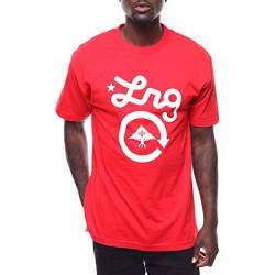 LRG Herren Fahrrad-Logo T-Shirt, Rot/Ausflug, einfarbig (Getaway Solids), L von LRG