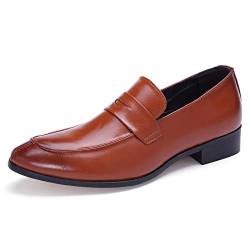 LRUII Oxford-Schuhe für Herren, zum Hineinschlüpfen, rund, mit geteilter Zehenpartie, Rindsleder, rutschfest, niedrige Oberseite, Gummisohle, zum Arbeiten von LRUII