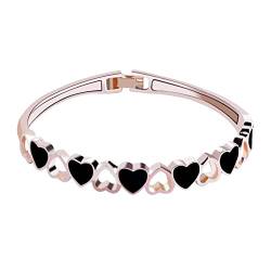 LRWEY Perlenarmband für beste Freundin, Schwester, Versprechen, passende Perlenarmbänder für Freunde, Paare, künstliche Diamantringe für Frauen, Schwarz , Einheitsgröße von LRWEY