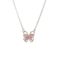 LRWEY Persönliche Schmetterlings-Halskette, einfaches und zartes Design, geeignet für alle Anlässe, Schmuck für Frauen, C, Einheitsgröße von LRWEY