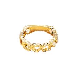 LRWEY Persönlichkeit Liebesring Schlichtes und zartes Design Geeignet für alle Anlässe Ring Manschetten für Finger, gold, Einheitsgröße von LRWEY