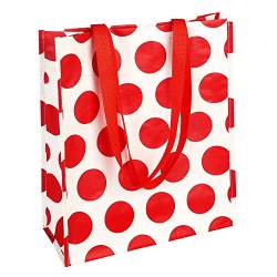 LS-LebenStil Shopper Einkaufstasche Spotlight Weiß Rot Recycled Strandtasche Schultertasche von LS-LebenStil