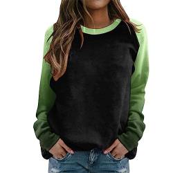 Damen Sweatshirt Shirtjacke Leicht Mit Reißverschluss O Ausschnitt Langarmshirts Opus Damenmode Damen Sweatshirt Ohne Kapuze Langarm Damen Tshirt Oversize Shirt Damen Hoodie Damen（1-Dark Green,L） von LSAltd