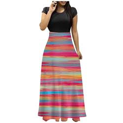 LSAltd Ballkleider Damen Lang Hosenrock Leinenkleid Damen V-Ausschnitt Ärmellos Hohe Taille Glitzer Elegant Abendkleider Italienische Sommerkleider Damen Kleid von LSAltd