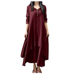 LSAltd Damen Kleid Blümchen Kleider Elegant Dress 50er Jahre Kleid Damen Weit Geschnitten Kleid Damen Hochzeitsgast Boho Tunika Polo Kleid Für Damen Long Dress von LSAltd