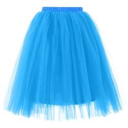 Silber Marienkäfer Kostüm Erwachsene Perücke Pink Haarreif Sonne Tüllrock Pink Damen Schwarzer Kostüm Damen Tüllrock Orange Petticoat Karneval Rot Weiss Fasnachtskostüme Damen Weißer（3-Sky Blue,L） von LSAltd