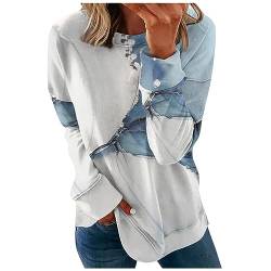 Sweatshirt Damen Langarmshirt Damen Hoodie Damen Plüsch Pullover Damen Kleidung Damen Bluse Deckenpullover Coole Sachen Für Teenager Mädchen Damen Flauschig Warme Leggings Damen Winter（2-Sky Blue,5XL） von LSAltd