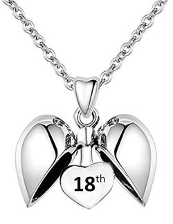 LSDesigns 18th Geburtstags Feier Herz Anhänger & Halskette Bezeichnet 18. - S925 Sterling Silber Damen Kinder von LSDesigns