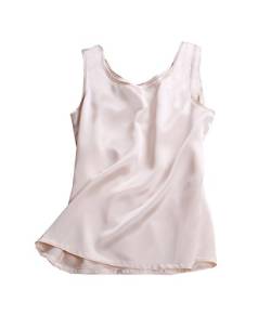 LSHARON SILK 100% 19 Momme Maulbeerseide Damen Bluse Tank Top, champagnerfarben, M von LSHARON SILK