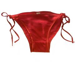 LSHARON SILK Damen Sexy 100% Maulbeerseide Tanga Dessous G-String Unterwäsche Panties Slips, rot, One size von LSHARON SILK