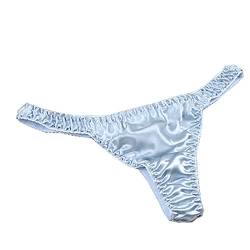 LSHARON Sexy Dessous Unterwäsche Slip Tanga Panty aus 100 % Maulbeerseide Gr. Large-XX-Large, blau von LSHARON