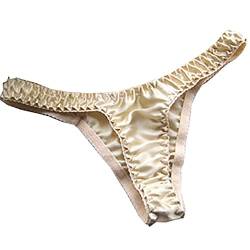 LSHARON Sexy Dessous Unterwäsche Slip Tanga Panty aus 100 % Maulbeerseide Gr. Large-XX-Large, gelb von LSHARON