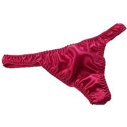 LSHARON Sexy Dessous Unterwäsche Slip Tanga Panty aus 100 % Maulbeerseide Gr. Large-XX-Large, rot von LSHARON
