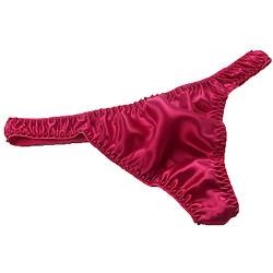 LSHARON Sexy Dessous Unterwäsche Slip Tanga Panty aus 100 % Maulbeerseide Gr. Medium, rot von LSHARON