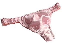 Lsharon Sexy Dessous, Damenunterwäsche, Slip, Stringtanga, aus 100 % Maulbeerseide Gr. Medium, Rose von LSHARON