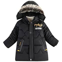 LSHDCER Jungen Daunenjacke Winterjacke Kinder Mädchen Wintermantel Warm Verdickte Steppjacke Winter Jacke, Schwarz, 134-140(Etikettengröße: 140) von LSHDCER