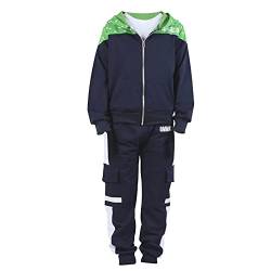 LSHDCER Kinder Jungen Trainingsanzug Jogginganzug Bekleidungsset 2tlg Sportanzug Freizeitanzug Outfit-Set(Trainingsjacke+ Trainingshose), 116, Grün von LSHDCER