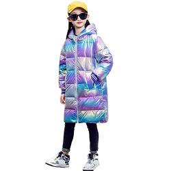 LSHDCER Winterjacke Mädchen Daunenjacke mit Kapuze Kinder Winddicht Wintermantel Warm Steppjacke Outdoorjacke Parka, Farbe Blau, 146(Etikettengröße: 150) von LSHDCER