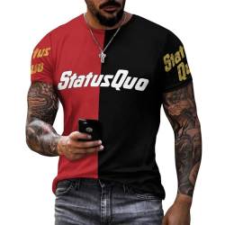 Sta-Tus Logo Qu-o Herren-T-Shirt, Baumwolle, kurzärmelig, Rundhalsausschnitt, weiches schwarzes T-Shirt, Basic, lässig, Fans, Geschenk, Tops, Stil:, XXL von LSMCCOTP