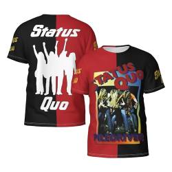 Sta-Tus Logo Qu-o Herren-T-Shirt, kurzärmelig, Rundhalsausschnitt, weiches schwarzes T-Shirt, Basic, lässig, Fans, Geschenk, Tops, Schwarz , XXL von LSMCCOTP