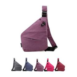 Anti Diebstahl Tasche Damen, Diebstahlsichere Reisetasche Damen, Diebstahlsichere Umhängetasche Damen, Natnestle Umhängetasche, Sicherheitstasche Damen, Sicherheitstasche Reise Damen (Purple,Right) von LSNTUU