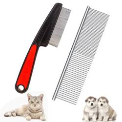 2 Stück professionelle Fellpflege für Hunde und Katzen, Kamm für mittellange Katzen, selbstreinigende Bürste für Hunde von LSOJFE