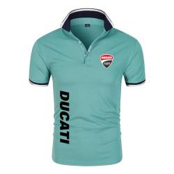 Herren T-Shirt Golf Poloshirt für Ducati Aufdruck Rugby T-Shirts Jersey Kurzärmlig Leichte Poloshirts Tennis Tops T-Shirt – Geschenk Teenager-Green||L von LSTQPK