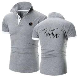 Herren T-Shirts Golf Poloshirts für Pink Floyd Aufdruck Rugby T-Shirt Revers Polo T-Shirts Sport T-Shirts – Geschenke Teenager-Gray||XXL von LSTQPK