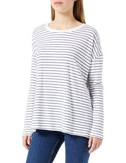 LTB Jeans Damen Dofoso Langarmshirt, Navy White Stripes 4300, L von LTB Jeans