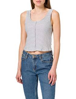 LTB Jeans Damen Fomite Trägershirt/Cami Shirt, White Black Stripes 5246, XL von LTB Jeans
