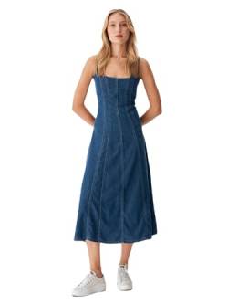 LTB Jeans Damen Jeanskleid Marcelina - Lässiges Kleid Damen mit Reißverschluss und Quadratischem Ausschnitt in der Farbe Blau - Größe M von LTB Jeans