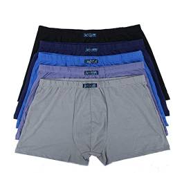 5er-Pack Herren Boxershorts, Übergröße L -10XL taillierte Unterhose, weich, atmungsaktiv, hohe Taille, Unterwäsche (tiefe Farbe, 10XL (140–165 kg)) von LTHTX