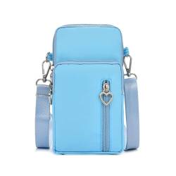 LTLSZRN Handytasche zum Umhängen, Handy Umhängetasche, Nylon Geldbörse Brieftasche, Umhängetasche mit Kopfhörer Eingang, Crossbody Schultertasche, Schultertasche für Handy unter 7 zoll(See Blauer) von LTLSZRN