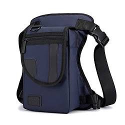 LTLWSH Unisex Beintache Hüfttasche Tropfen aus Canvas Verstellbare Oberschenkel Tasche für Motorrad Radfahren Reiten Outdoor,Blau von LTLWSH