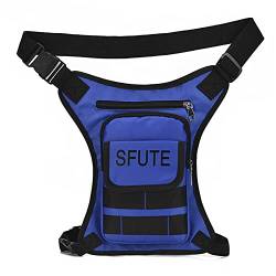 LTLWSH Unisex Beintache Hüfttasche Tropfen aus Canvas Verstellbare Oberschenkel Tasche für Motorrad Radfahren Reiten Outdoor,Blau von LTLWSH