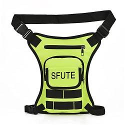 LTLWSH Unisex Beintache Hüfttasche Tropfen aus Canvas Verstellbare Oberschenkel Tasche für Motorrad Radfahren Reiten Outdoor,Fluorescent Green von LTLWSH
