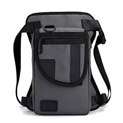 LTLWSH Unisex Beintache Hüfttasche Tropfen aus Canvas Verstellbare Oberschenkel Tasche für Motorrad Radfahren Reiten Outdoor,Grau von LTLWSH