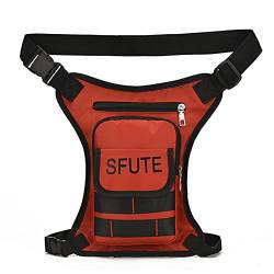 LTLWSH Unisex Beintache Hüfttasche Tropfen aus Canvas Verstellbare Oberschenkel Tasche für Motorrad Radfahren Reiten Outdoor,Rot von LTLWSH
