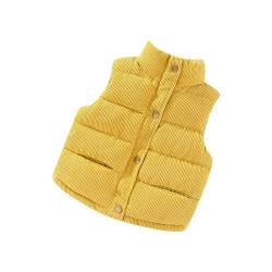 LTWOTEJNG Kleinkind Jungen Mädchen Mantel Warm Tragen Cord Weste Baby Outside Tower Weste Jacken Tops Anzug Jungen (Yellow, 4-5 Years) von LTWOTEJNG