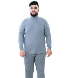 LUBOSE Herren Baumwolle Thermounterwäsche Set Super Weich Unterwäsche Set Langarm Hosen Set (7XL, Grau) von LUBOSE