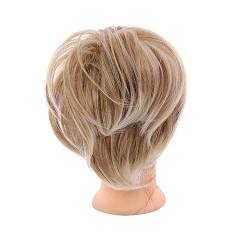 Bun Haarteile Messy Hair Bun Scrunchie Chignon mit elastischen Haarbändern, synthetische Donut Straight Pferdeschwanz-Haarteile for Frauen-Haarverlängerungen Echthaar Haarteil Haargummi (Color : 27T6 von LUCBEI